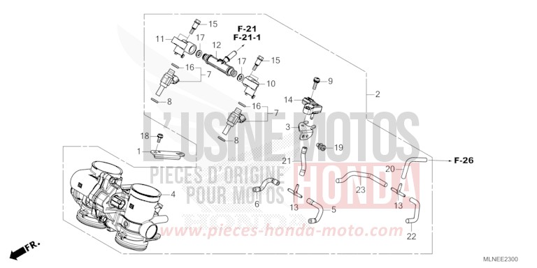 CORPS DE PAPILLON de Africa Twin DCT GRAND PRIX RED (R380B) 2025